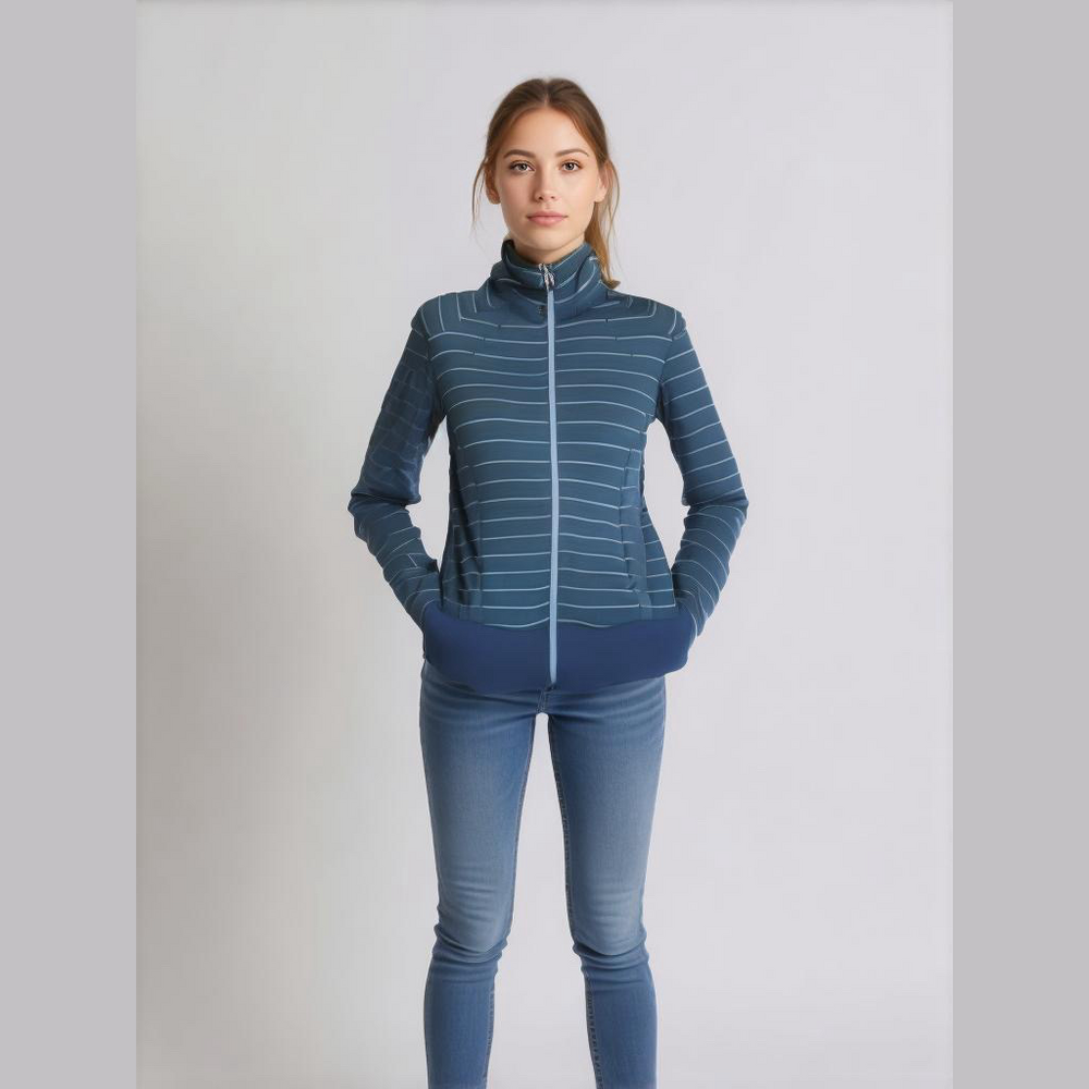 lululemon athletica Blue Striped Full-Zip Jacket